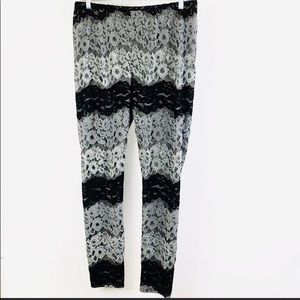 Venus black gray lace leggings XL